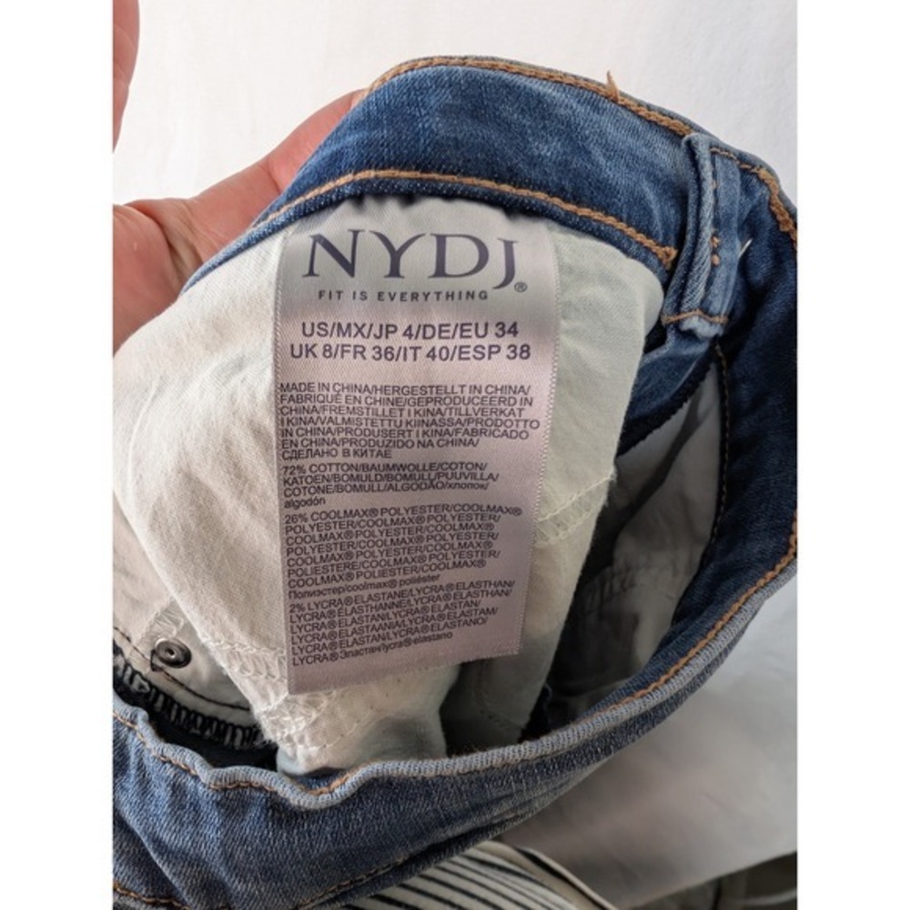 NYDJ Jeans Wide Leg Cindi Cool Embrace Drawstring High Rise Majorca Bay‎ Sz 4 - Picture 9 of 9